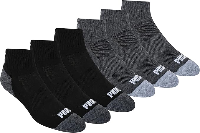 PUMA Men's 6 Pack Quarter Crew Socks