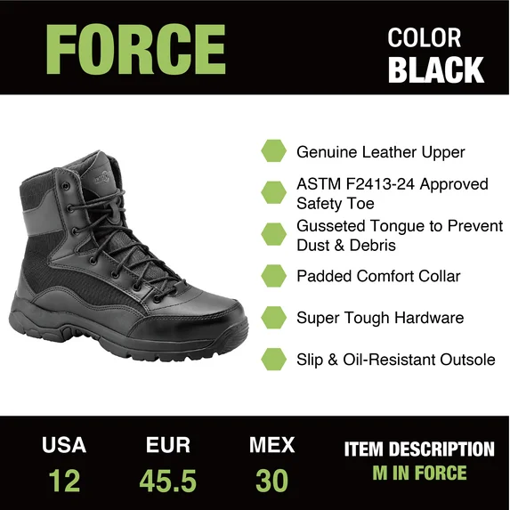 Interceptor Men's Force 8" Steel Toe Tactical Boots