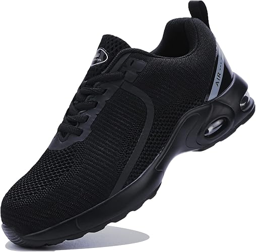 LIANGGO Steel Toe Shoes for Men Women Wide Toe Box Non Slip Safety Sneakers Lightweight Comfortable Design with Puncture Resistant Midsole and Shock Absorbing Cushion for Warehouse and Delivery