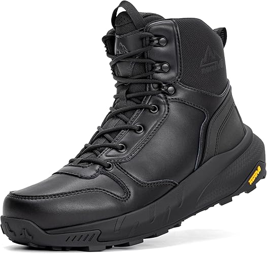 NORTIV 8 Men's Military Tactical Boot Lightweight Comfortable Boots for Work All Day Side Zipper Motorcycle Combat Hiking Boots Metrostrike(8-9 Inches)