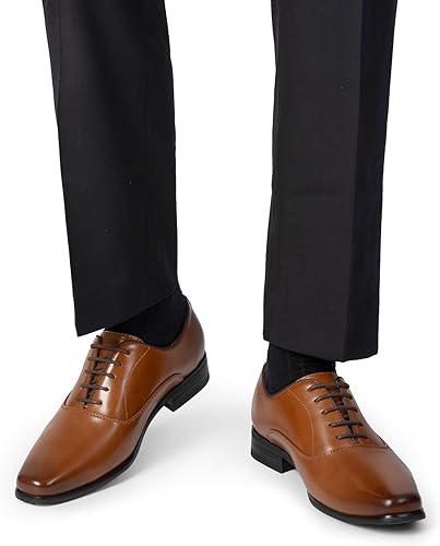 Bruno Marc Men's Plain-Toe Lace Up Dress Oxfords