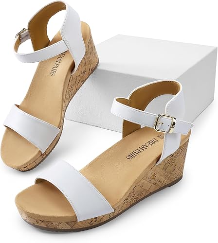 DREAM PAIRS Women's Open Toe Buckle Ankle Strap Platform Wedge Sandals for Women Summer Dressy Shoes | Women, Wedge, Platform, Open Toe, Ankle Strap, Buckle