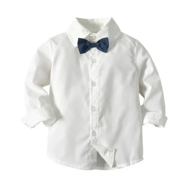 Baby Boy Gentleman Set with Dress Shirt+Bow Tie+Vest and Pants 3PC Set - Image 3